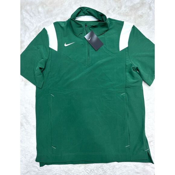 Nike Men Medium Coaches football NFL top 1/4 ZIP Polo Shirt Men CW3430 380 Green - Picture 1 of 7